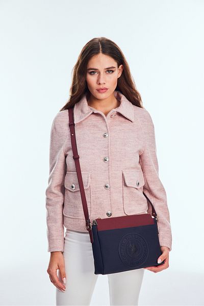 U.S. Polo Assn. Geantă Messenger de damă Bleumarin-Roșu Claret - Us24736