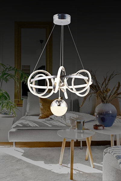 bordolux Ld 023 Büyük Toplu Model Krom 3 Renkli Salon Ve Oturma Odası Için Id...