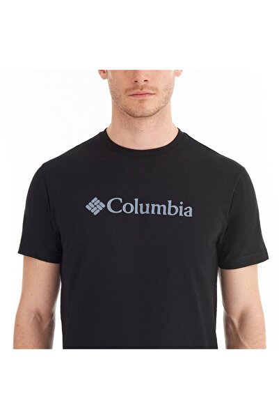 Columbia CS0287 CSC M BASIC BIG LOGO ΜΠΛΟΥΖΑ SS με βουρτσισμένο λογότυπο, μαύρο