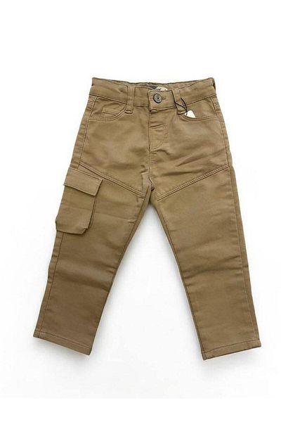 Zekids Pantaloni cargo pentru băiat, din bumbac, cu talie Lcral, cu elastic