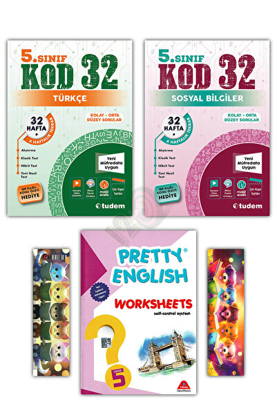 Tudem Yayınları 5. Sınıf Türkçe Sosyal Bilgiler Kod32 Haftalık Tekrar İngiliz...