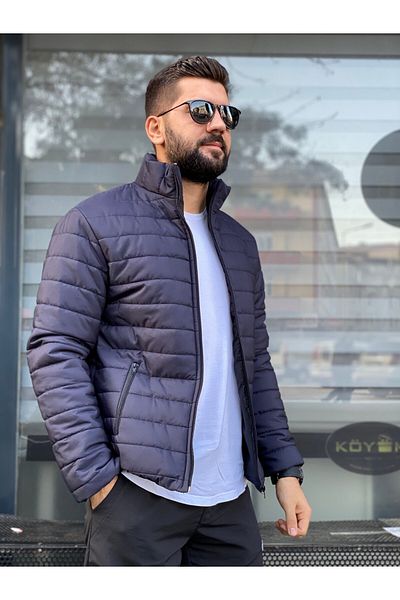 Miss Lida Meyasu Navy Blue New Season Thick Regular Fit Premium Quality Quilted Coat