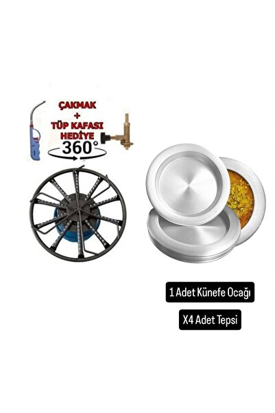 Metler Döner Başlıklı Künefe Ocağı 38Cm +4 Adet Künefe Tepsisi 38 Cm Künefe -...