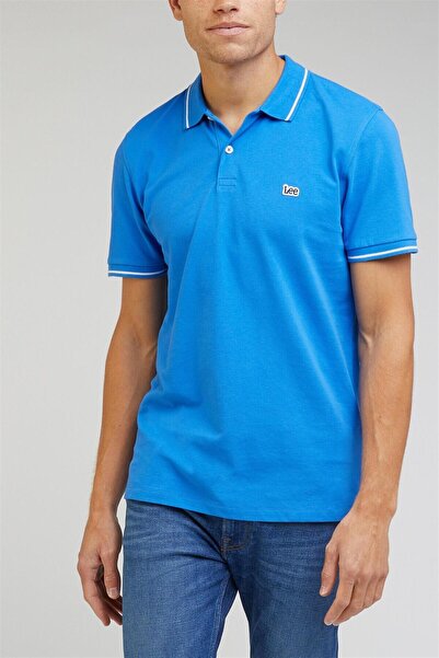 Lee Regular Fit Normal Kesim %100 Pamuk Polo Yaka Mavi Tişört