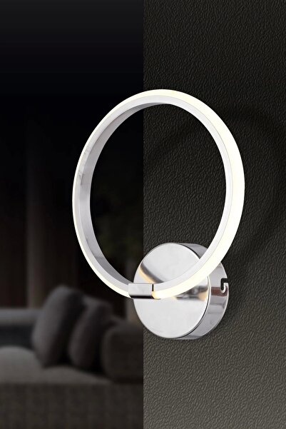 NZL Lighting Luxury Yuvarlak Üç Renkli Krom Ledli Aplik ve Oturma Odası Aplik