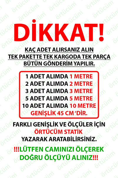 Örtücüm 45 Cm X 1 Metre Buzlu Statik Kumlama Cam Folyo Ev Ofis Duşakabin Desenli Cam Filmi F10451