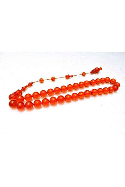 Otantik Çarşı 12*12 mm Globe Cut Fire Amber Rosary - KHR-11100