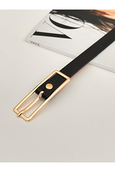 Descoin Cureaua de dama cu catarama dreptunghiulara din aur, centura de haina...