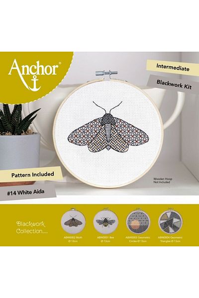Anchor 13cm Embroidery Kit Blackwork Collection