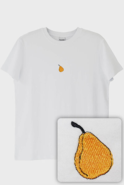 NUUGG Yellow Pear Patterned Embroidered Fruit T-Shirt