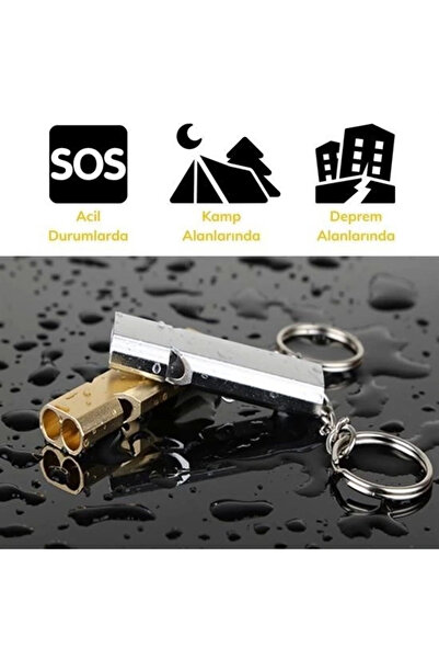 hipiylow Acil Imdat Düdüğü Alüminyum Islık Anahtarlık Kamp Yürüyüş Aksesuar A...