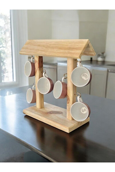 aryawoodcraft Doğal Ahşap Fincanlık Fincan Askısı