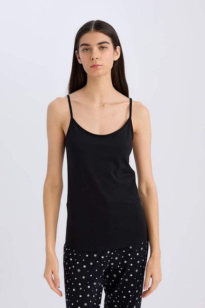 DeFacto New Season Cotton Thin Strap Black Inner Undershirt-Fall in Love