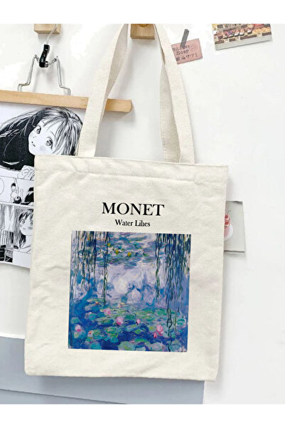 Cemira Monet, Water Lilies Zambaklar Baskılı Ham Bez