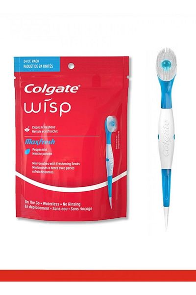 Colgate فرشاة أسنان ماكس فريش ويسب الصغيرة للاستخدام مرة واحدة، بنكهة النعناع - 24 فرشاة