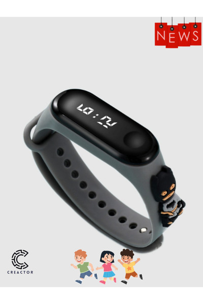 CREACTOR Figürlü Dijital Led Çocuk Saati Dokunmatik Ekranlı Su Geçirmez DİJİ5