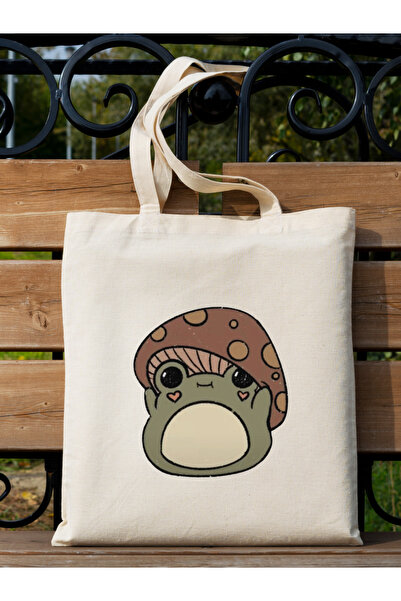 Cemira Sevimli Mantar Tasarım Pinterest Bez Çanta, Tote Bag