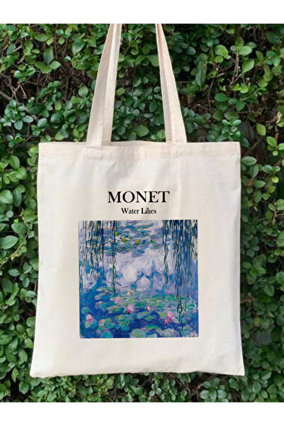 Cemira Monet, Water Lilies Zambaklar Baskılı Ham Bez