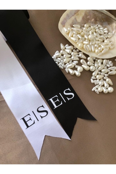 İsabella Accessories İsimli Gelin Damat Takı Kurdelesi 2 Adet 6 Cm En - 2 Metre Uzunluk Tören Takı Kurdelesi