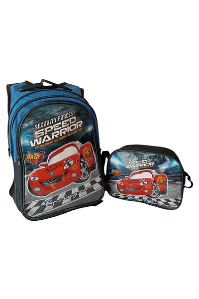 PartAntalya CARS Lightning McQueen ghiozdan pentru băieți pentru școala primară + cutie de prânz