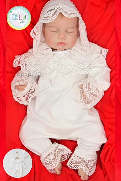 Bebeloji Baby Anjelika Kız Bebek Hastane Çıkışı Dantelli Tulum Şapka ( Mevlüt...