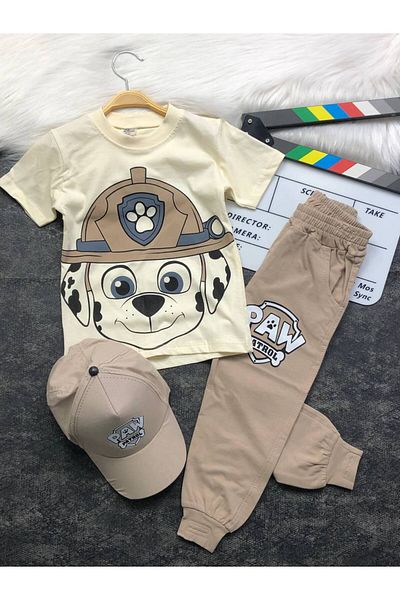 MİLANO KİDS Boys Paw Patrol Printed Summer Hat Gift Bottom Suit
