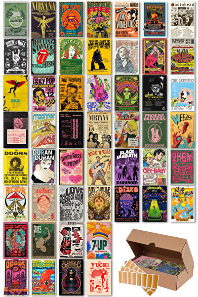 NeoPrint الرجعية الموسيقى البوب روك جدار بطاقات الزخرفية خمر الجدار زخرفة ملصق الكولاج