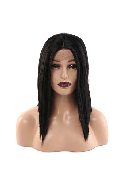 Nurdan Trend Peruk Fiber Sentetik Bob Kısa Tül Peruk - Siyah