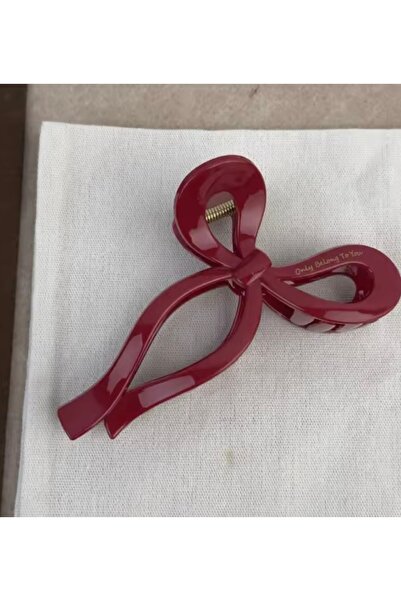 Monalisa Kadın Bordo 11cm Büyük Boy Fiyonk Toka