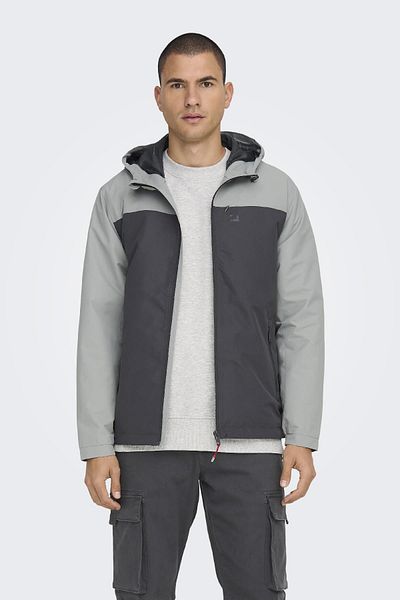 Only & Sons Onsmack Hood Jacket Vd Otw Γκρι