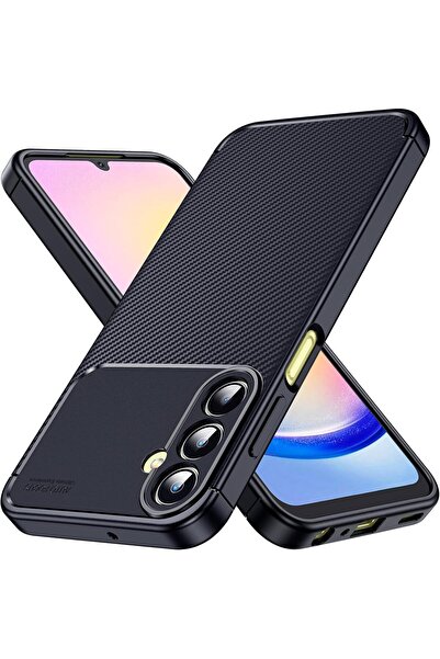 Rivor Samsung Galaxy A26 Uyumlu Kılıf Kamera Korumalı Darbe Emici Karbon Dese...