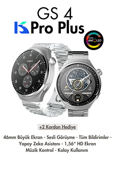 KALİTESENİNLE Watch GS 4 Pro Plus Akıllı Saat HD Ekran 46 mm Kordon Hediyeli ...
