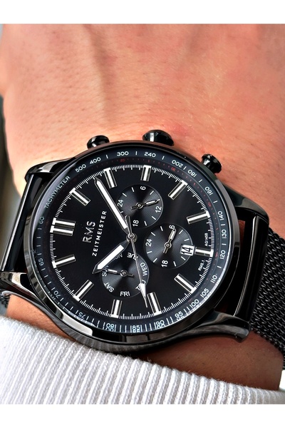 Romanson Functions Active 5 Atm Waterproof Steel Cord Steel Case Men's Wrist Watch