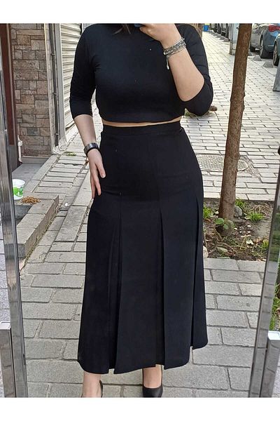 Butik Hijab Dimensiune Mare Căptușită Portorico Fusta Mamă Evazată Lungime Produs 95 Cm
