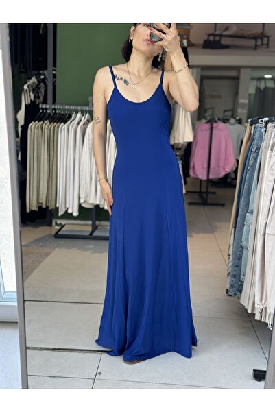 İstanbul Sandy Maxi Navy Blue Rope Strap Dress - S