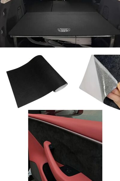 KAŞIKBEY Arkası Kendinden  Yapışkanlı Keçe Süet Yüzeyli Döşemelik Kumaş Oto Döşeme Ön Kaplama 50 X 150 Cm