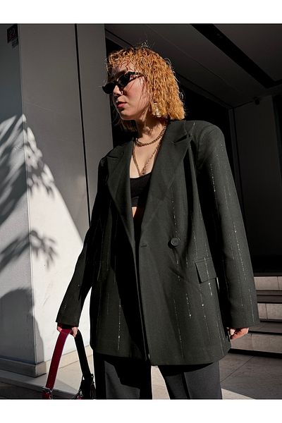 Bak'ap Μπουφάν με κουμπιά με κουμπιά με επένδυση Premium με επένδυση από γυαλιστερή πέτρα