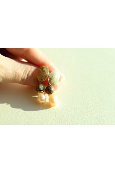 MODA Unakit Taşlı Ve Gerçek Pembe Incili Küpe