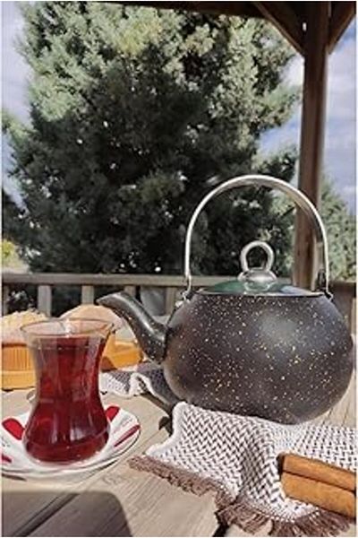 Digithome 1.5 Lt Black Granite Tea Herb Pot - Camping and Kitchen Tea - C1-1-281