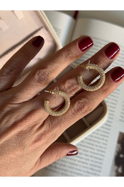 Rossetto Atelier Gold Shine Hoop Earrings