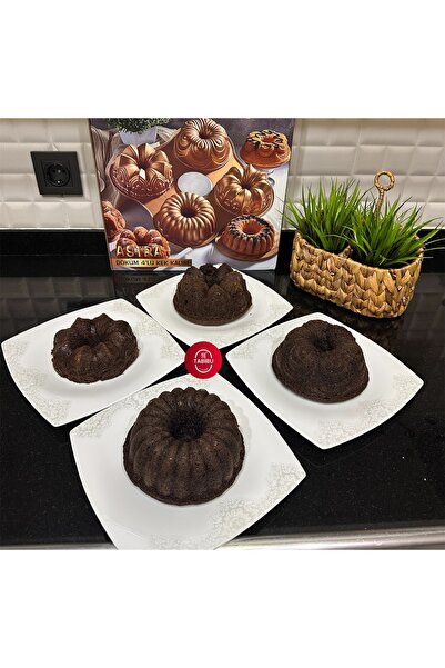 Tabibu Döküm Granit 4lü Kek Kalıbı Siyah Büyük Boy