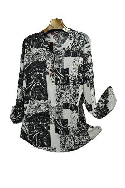 elma abone НОВИЙ СЕЗОН БІЛЬШИЙ РОЗМІР БЛУЗКА З ВИЗНАЧНИМ ВЗОРИ