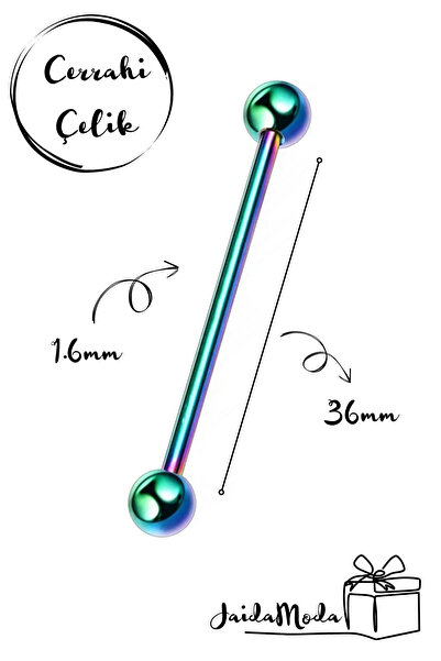 Jaida Moda Unisex 316l Cerrahi Çelik Hologram Köprü Piercing