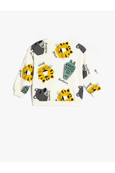 Koton White Printed Sweatshirt