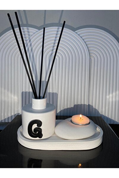 StoneGiftDesign KİŞİYE ÖZEL ODA PARFÜMÜ ŞİŞESİ MUM MUMLUK HEDİYE SETİ
