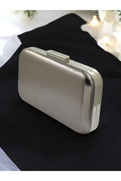 Biçanta Antracit siva platinasta - Lančani kaiš komad Koža večernja haljina T...