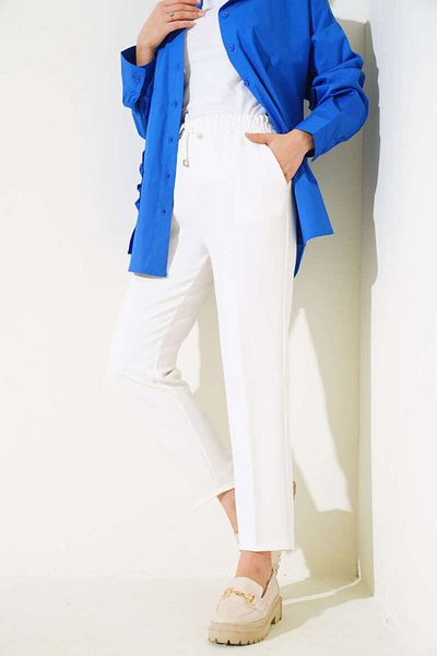 agm Rope Detailed Elastic Waist Skinny Leg Trousers
