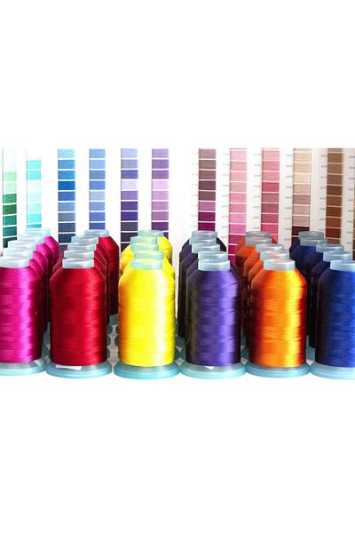 Loş Dükkan 2,500 Yards Embroidery Thread - Shatter-Resistant, 100% Polyester, Glitterless Glossy Flush Thread