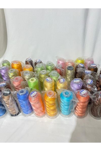 Loş Dükkan 2,500 Yards Embroidery Thread - Shatter-Resistant, 100% Polyester, Glitterless Glossy Flush Thread