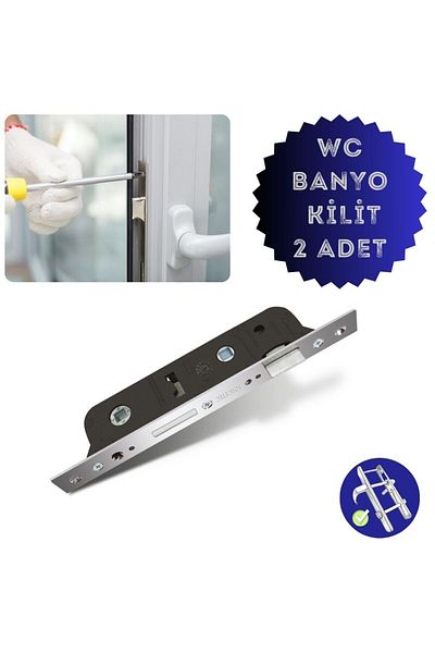 ÖZFIRAT PVC YAPI Pvc Pimapen Wc - Toilet/Bathroom Door Lock, 35Mm/16Lama, 2 Pieces